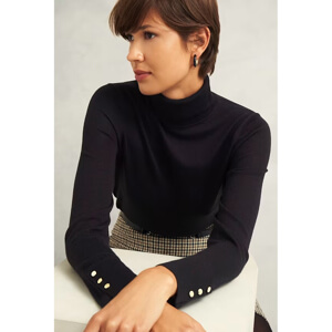 Hobbs Lara Merino Wool Roll Neck Jumper